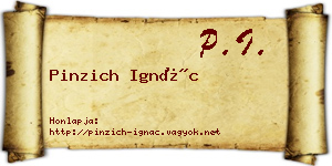 Pinzich Ignác névjegykártya