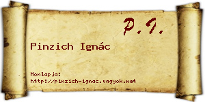 Pinzich Ignác névjegykártya